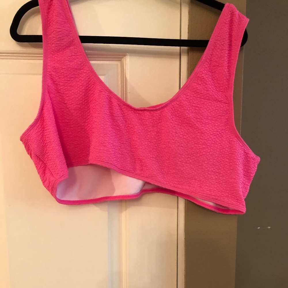 Pink Boohoo Bikini top